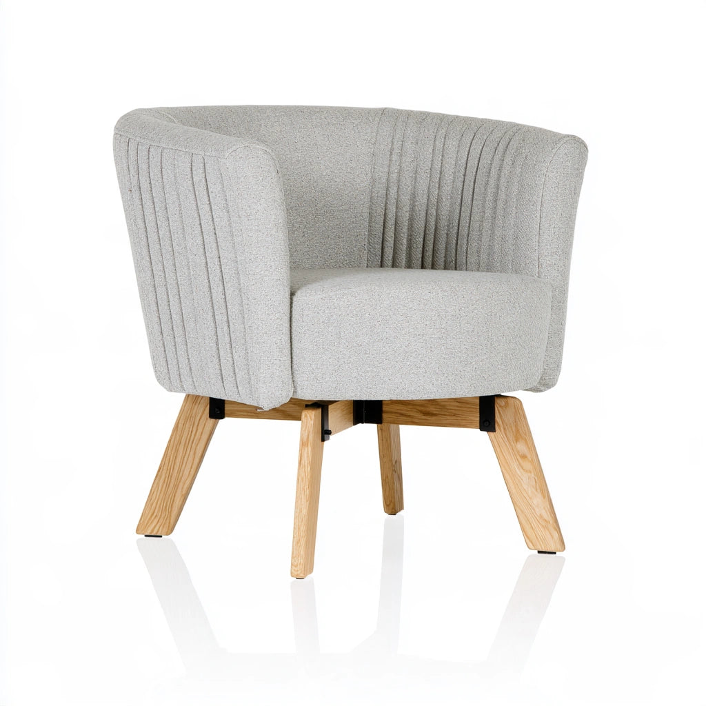 Accentfauteuil met stoffen bekleding, kleur lichtgrijs