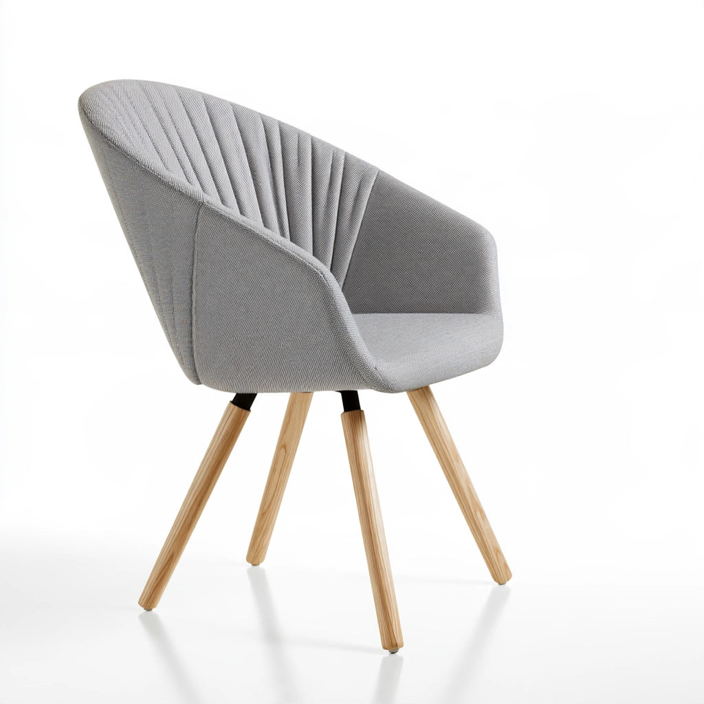 Accentfauteuil met stoffen bekleding, kleur lichtgrijs