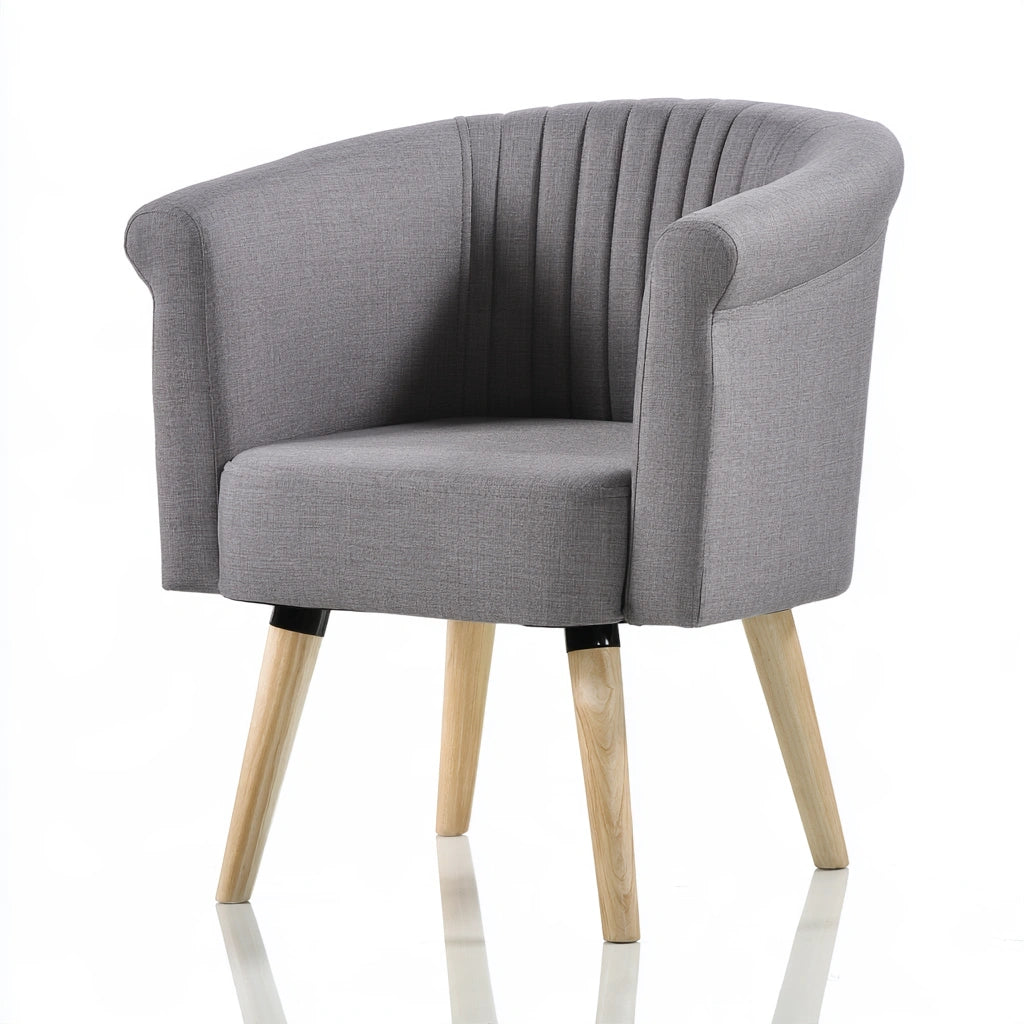 Accentfauteuil met stoffen bekleding, kleur lichtgrijs