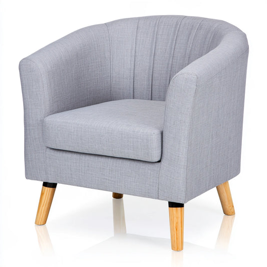Accentfauteuil met stoffen bekleding, kleur lichtgrijs