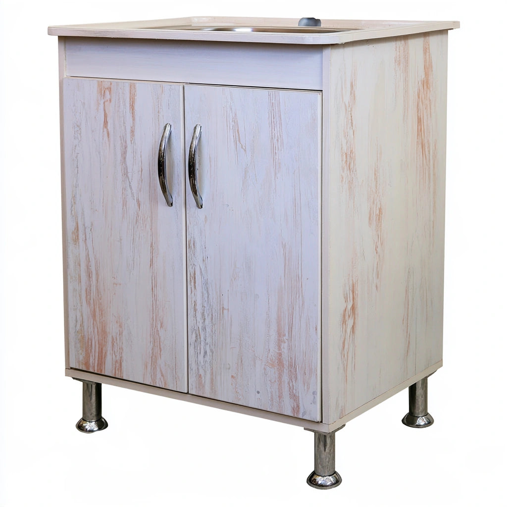 Wastafelkast van hout, kleur grijs
