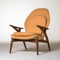 Accentfauteuil met stoffen bekleding, kleur perzik